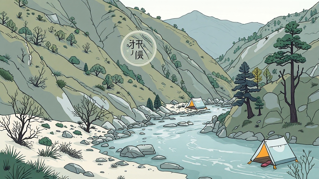 캠핑장, 낙원같은 곳 (illustration 스타일)