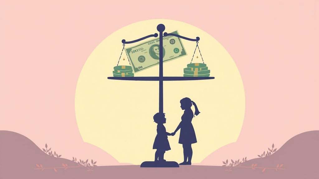 양육비 분담 비율 예시 (illustration 스타일)