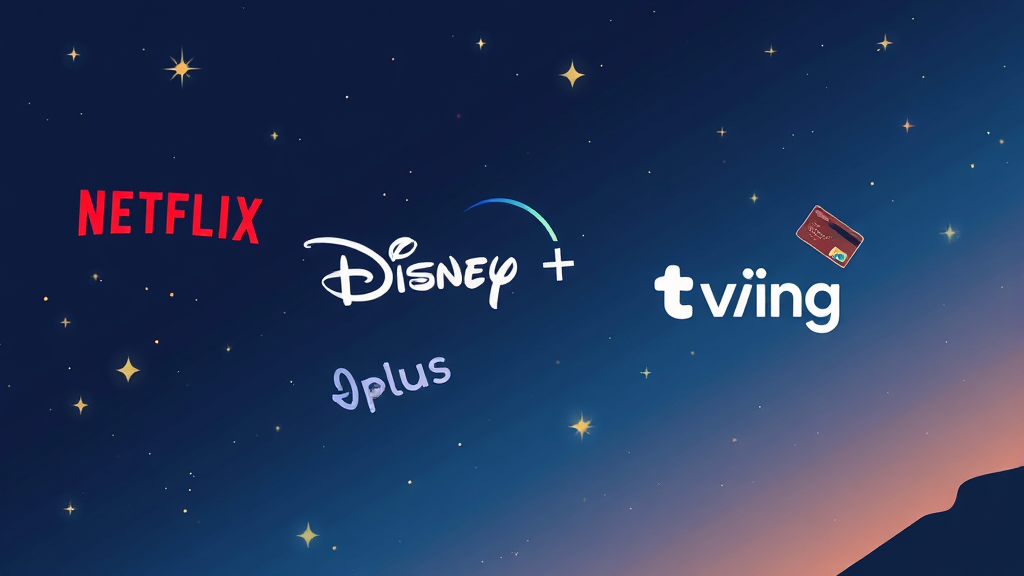 주요 OTT 할인 신용카드 혜택 비교 (illustration 스타일)