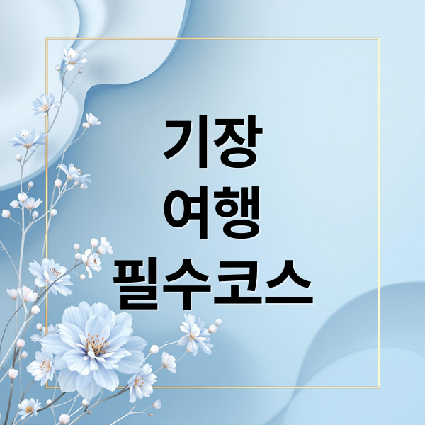기장
여행
필수코스 (부산 기장 가볼만한곳 베스트 10)