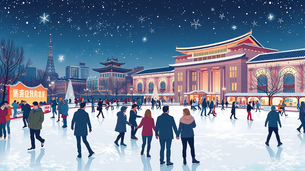 스케이트장 개장 정보 (illustration 스타일)