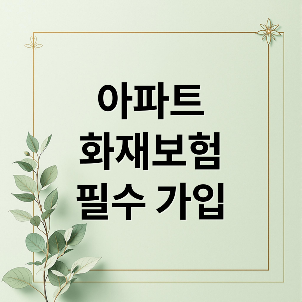 아파트
화재보험
필수 가입 (아파트 화재보험)