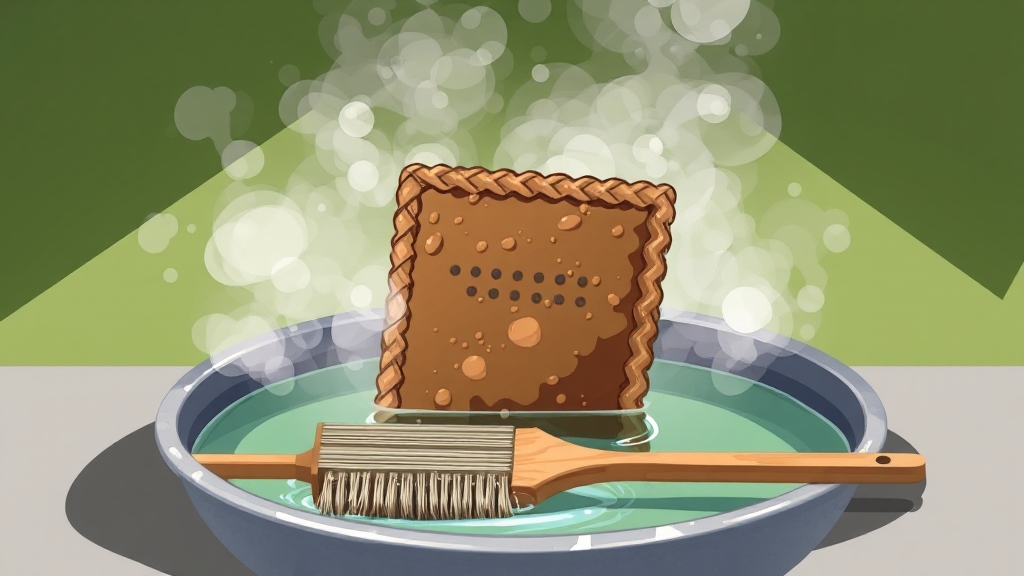 필터 청소: 기름때 완벽 제거! (illustration 스타일)