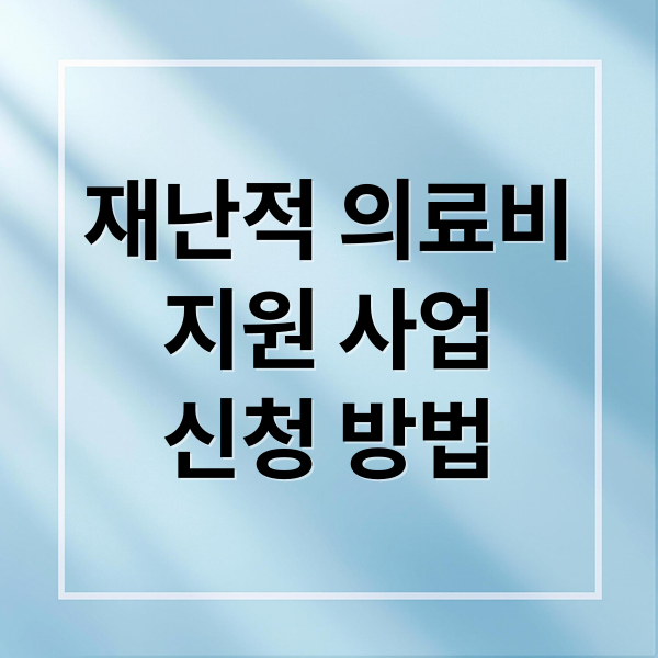 재난적 의료비
지원 사업
신청 방법 (의료비 지원 신청 놓치지 않는 방법 총정리)