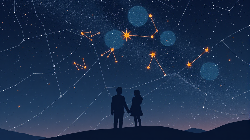 별자리 궁합 활용법 (illustration 스타일)