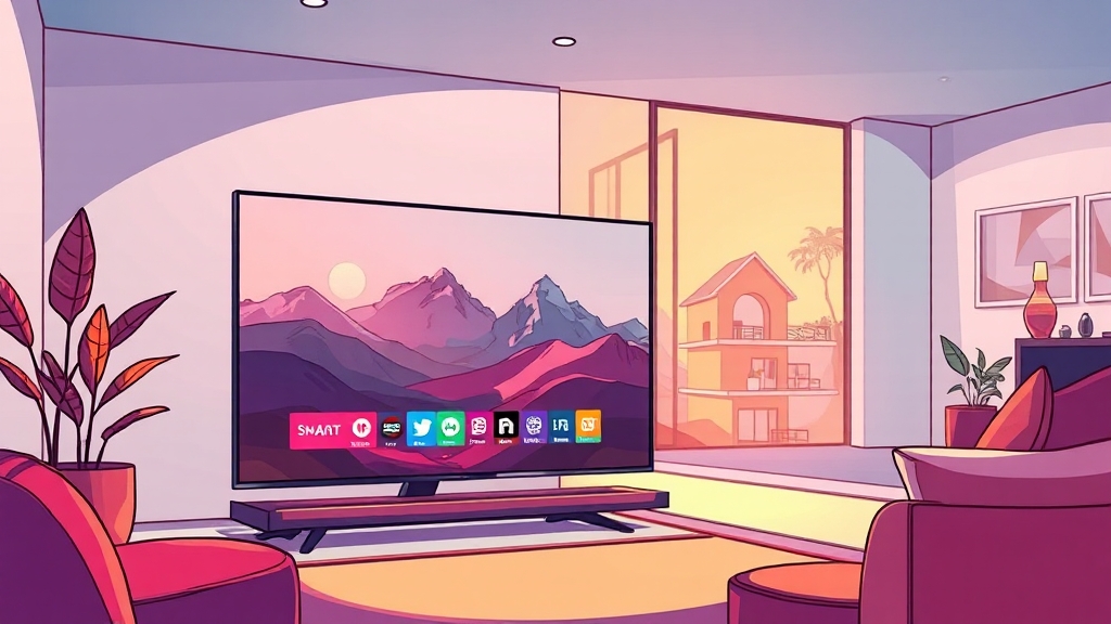 삼성 OLED 스마트 기능 (cartoon 스타일)