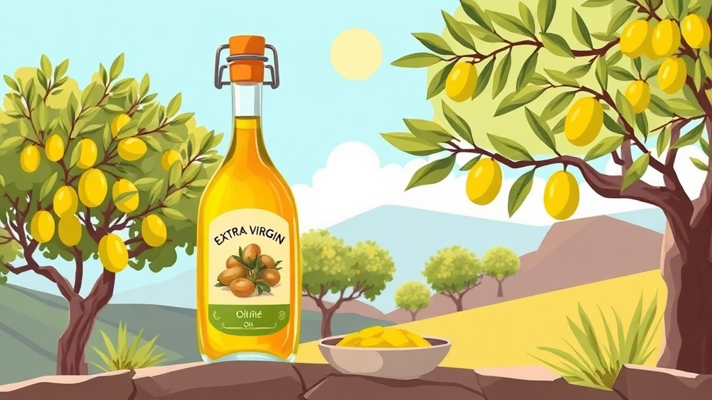 올리브오일 선택 시 고려사항 (cartoon 스타일)