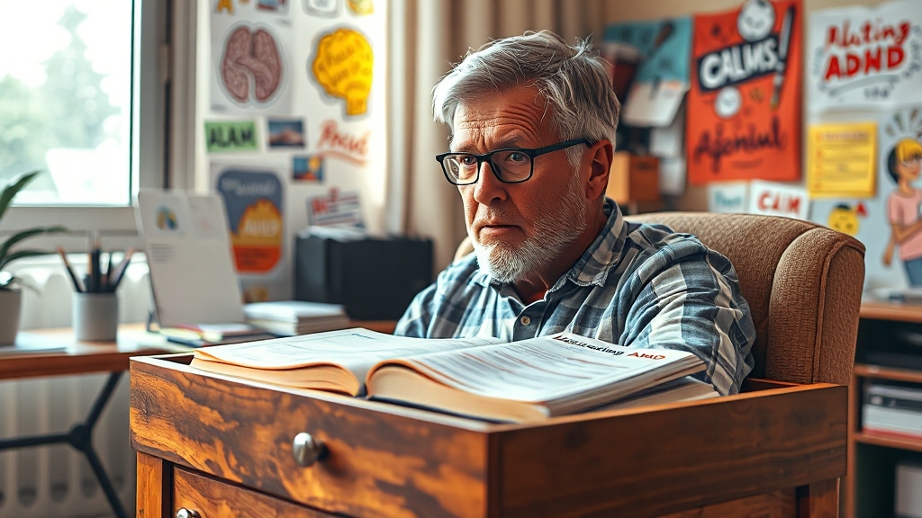 성인 ADHD 주요 증상과 특징 (realistic 스타일)