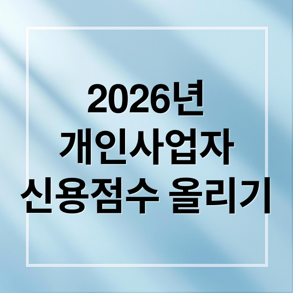 2026년
개인사업자
신용점수 올리기 (2026 개인사업자 신용점수 올리기)