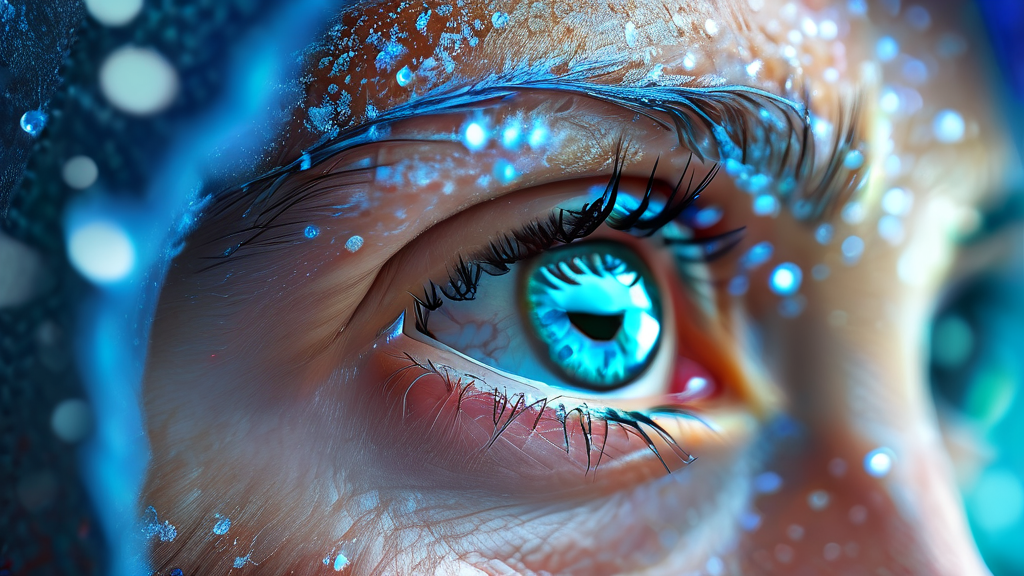 노안과 백내장: 시력 저하의 주요 원인들 (realistic 스타일)