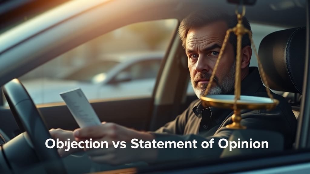 이의신청 vs 의견진술: 선택은? (realistic 스타일)