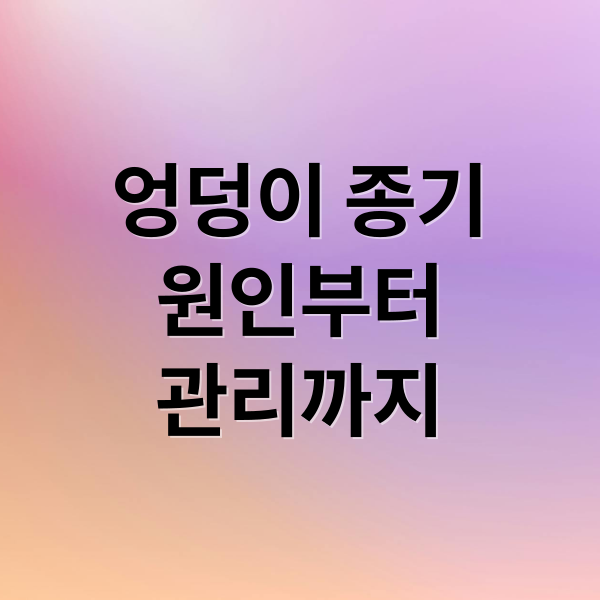 엉덩이 종기
원인부터
관리까지 (엉덩이 종기 이유)