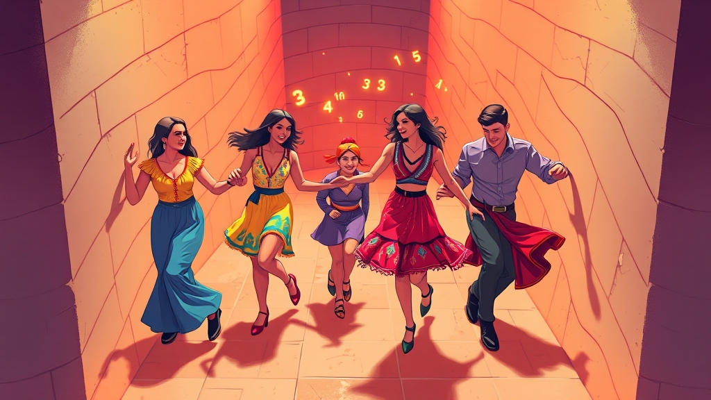 라인댄스 기본 스텝 마스터하기 (illustration 스타일)