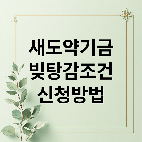 새도약기금
빚탕감조건
신청방법 (새도약기금 신청 빚 탕감 조회)
