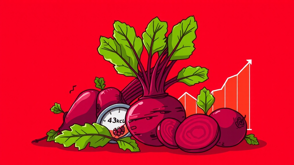 비트 영양 성분 & 칼로리 (cartoon 스타일)