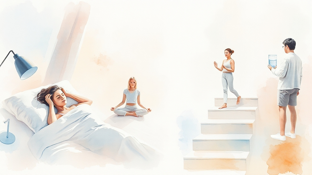 생활 습관 개선하기 (watercolor 스타일)