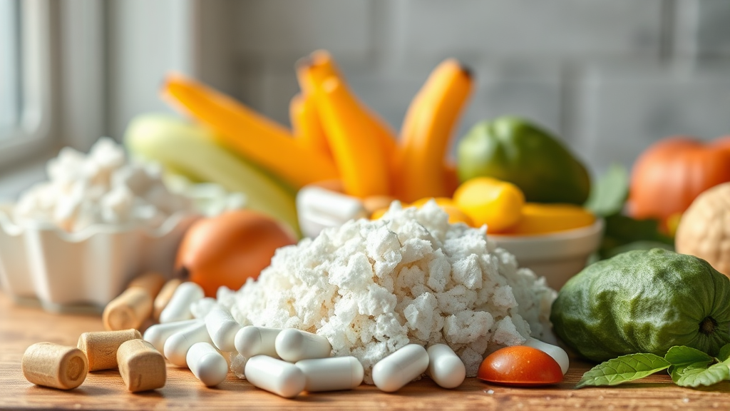 건강식품의 함정: 무설탕 식품과 보충제 섭취 시 주의점 (realistic 스타일)