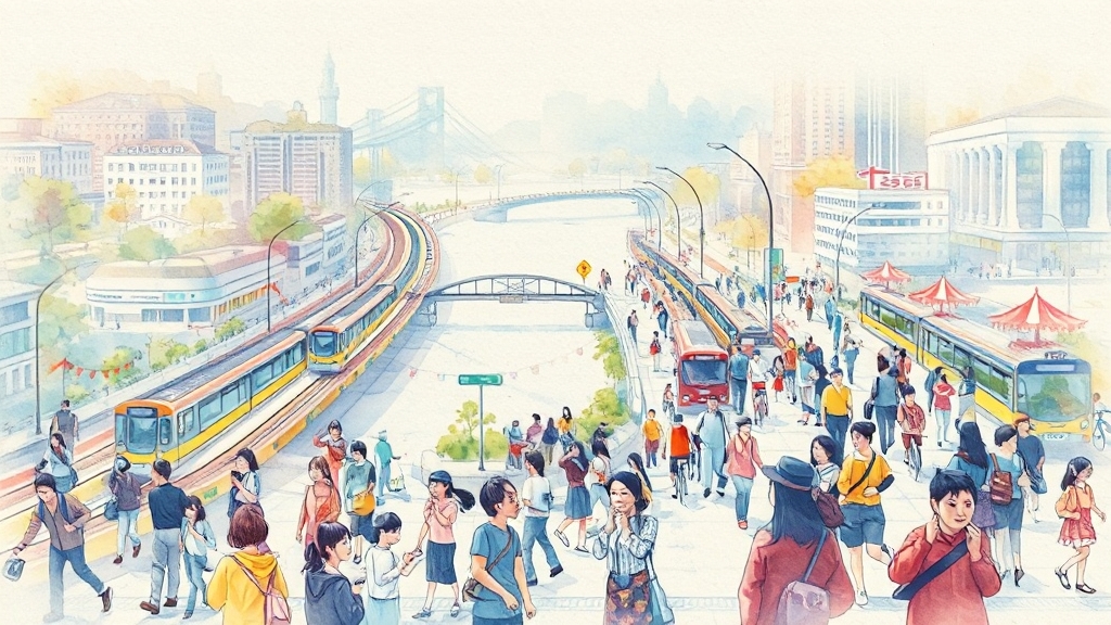 교통 및 주차 정보 (watercolor 스타일)