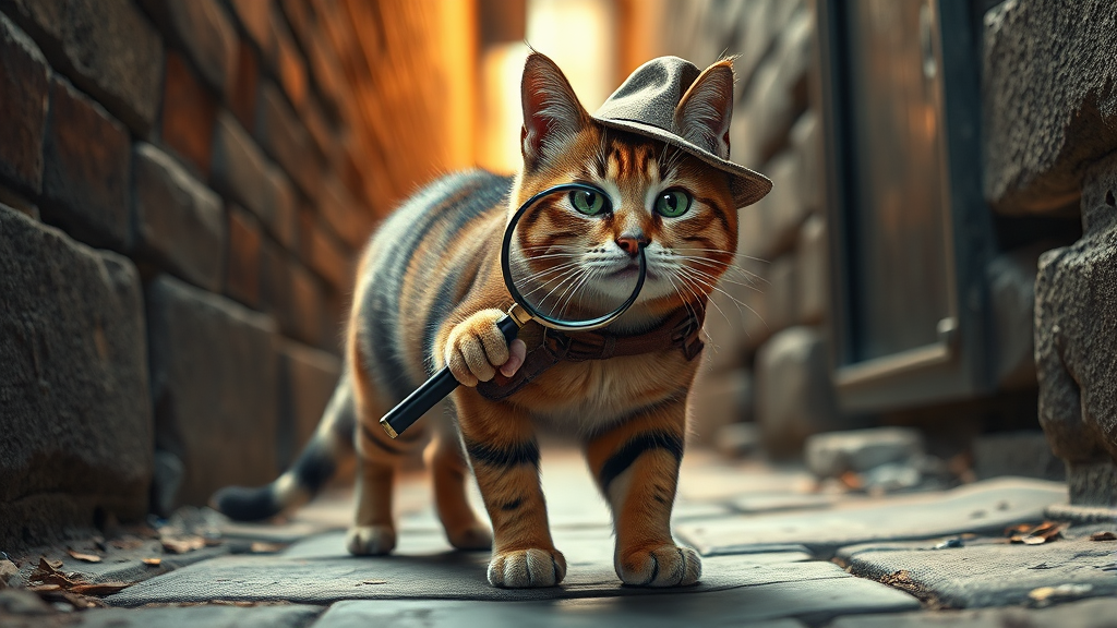 고양이 탐정 의뢰 시, 이것만은 꼭! (realistic 스타일)