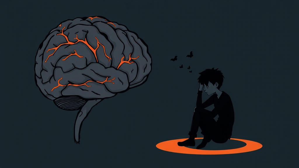 우울증 원인과 특징, 제대로 알기 (cartoon 스타일)