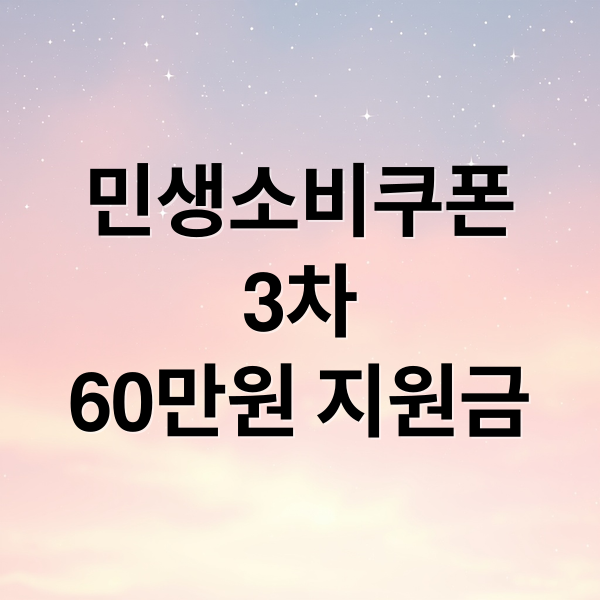 민생소비쿠폰
3차
60만원 지원금 (민생소비쿠폰 3차 60만원)