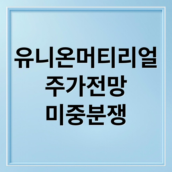 유니온머티리얼
주가전망
미중분쟁 (유니온머티리얼 주가 전망)