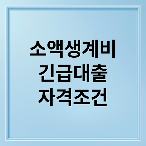 소액생계비
긴급대출
자격조건 (긴급 소액 생계비 대출 한도 신청)