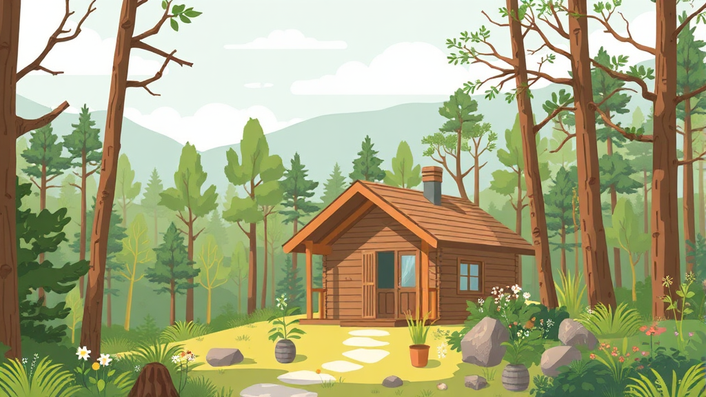 백운산 자연휴양림 소개 (illustration 스타일)