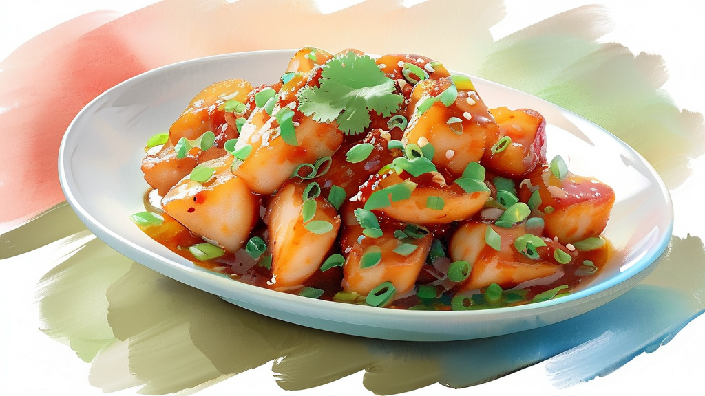 진미채볶음 기본과 핵심 재료 (watercolor 스타일)