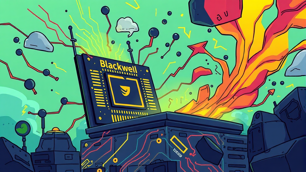 엔비디아 실적, AI 반도체로 폭발 성장하다 (cartoon 스타일)