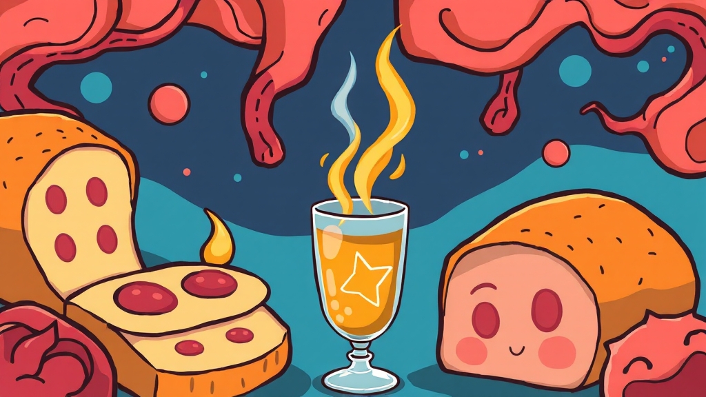 당독소 생성 원인과 위험 (cartoon 스타일)