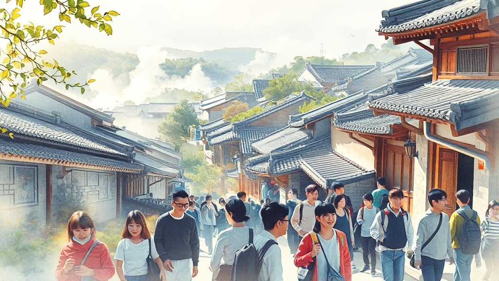 전주한옥마을: 그림 같은 배경 (watercolor 스타일)