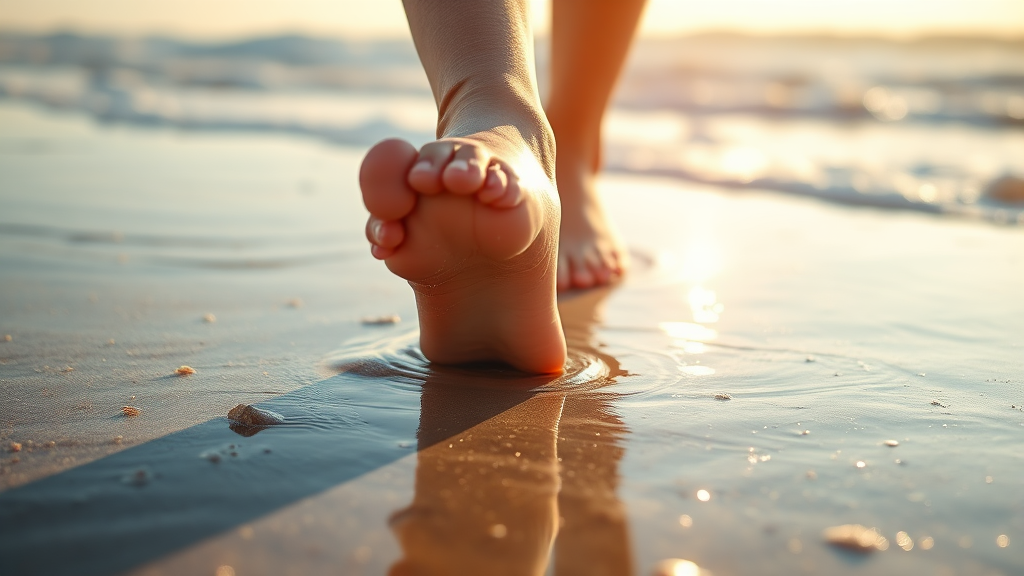 맨발걷기 효과 극대화 방법 (realistic 스타일)