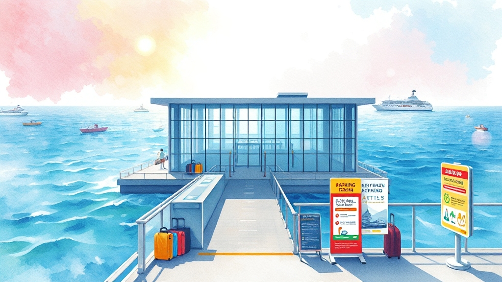 부산항 국제여객터미널 완벽 이용법 (watercolor 스타일)