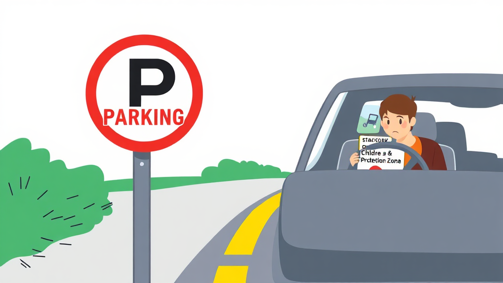 주정차 위반 예방 꿀팁 (illustration 스타일)