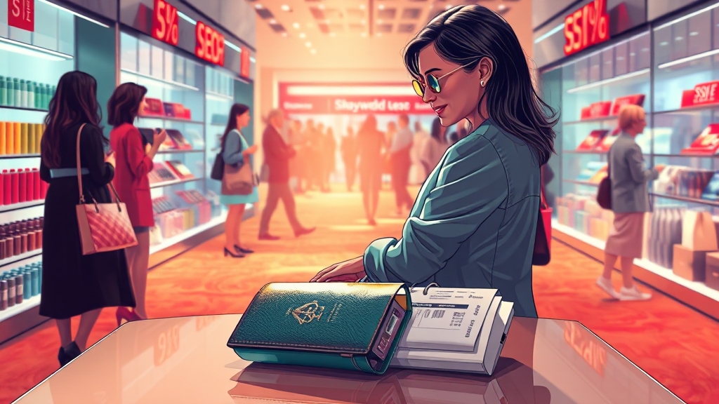 쇼핑 꿀팁 & 주의사항 (illustration 스타일)