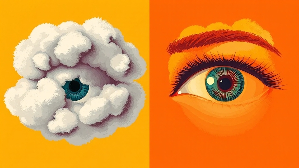 백내장 원인과 증상 (popart 스타일)