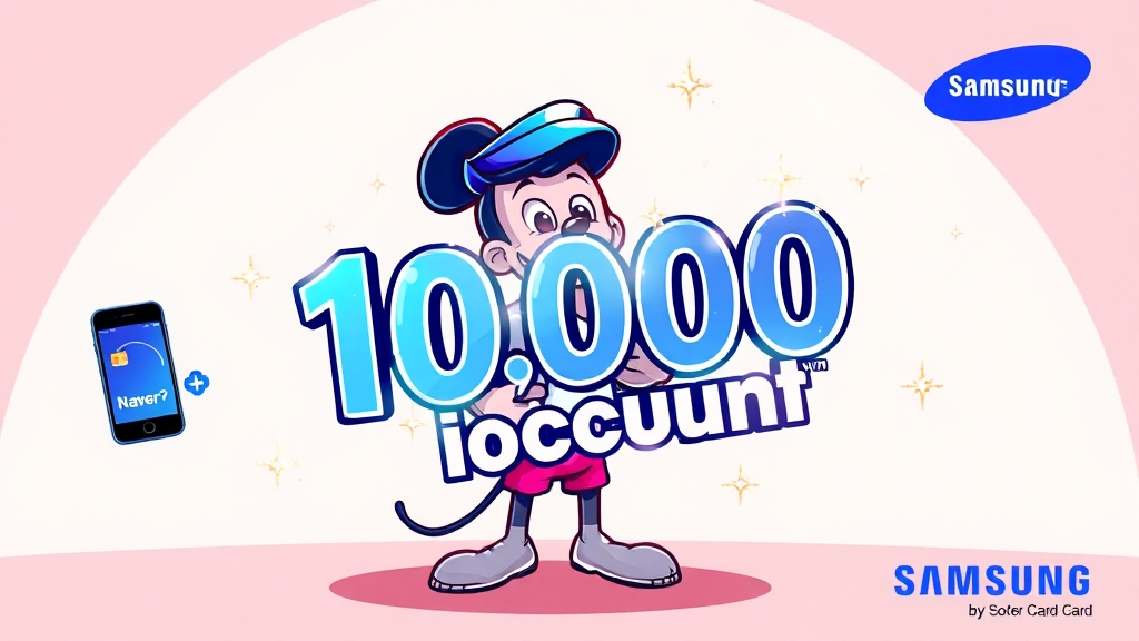 네이버페이 결제: 1만 원 할인 (cartoon 스타일)