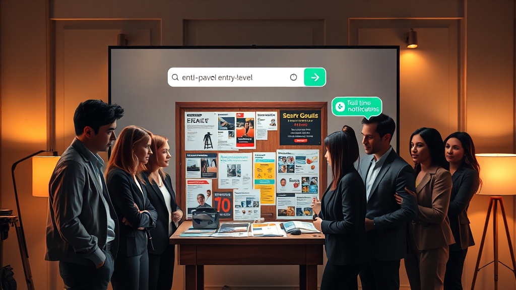 벼룩시장, 일자리 정보 찾는 방법 (realistic 스타일)