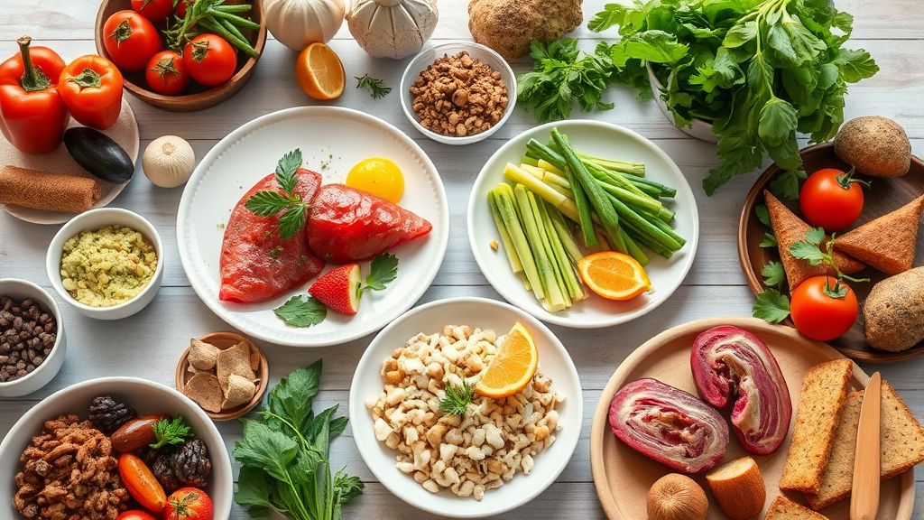 간 건강 개선을 위한 식단 예시 (realistic 스타일)