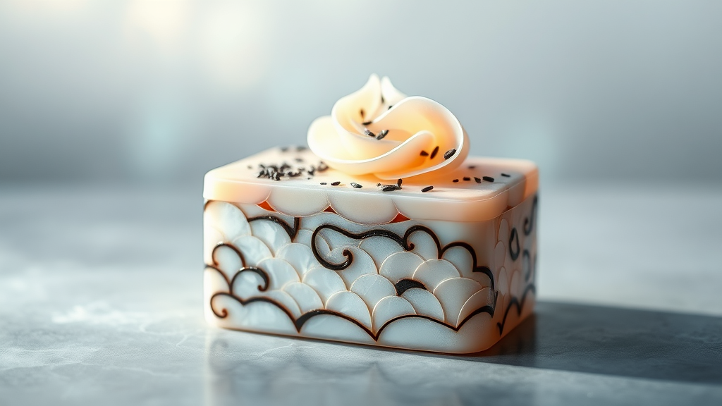 자개함 케이크 특징 및 인기 요인 (watercolor 스타일)