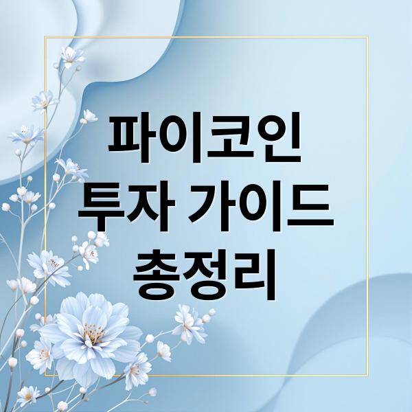 파이코인
투자 가이드
총정리 (파이코인 투자)