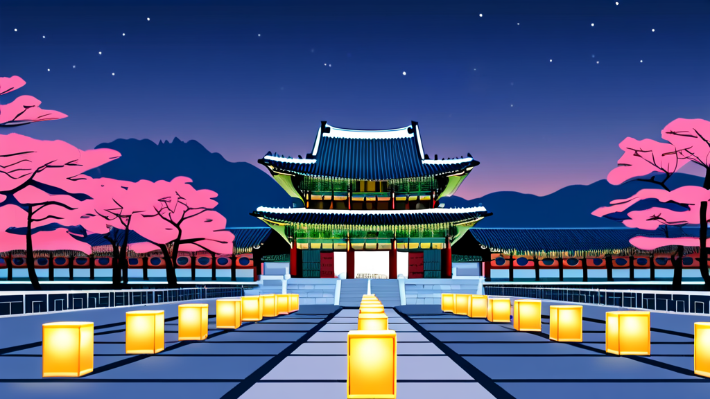 경복궁 야간개장, 방문객을 위한 편의 정보 (illustration 스타일)