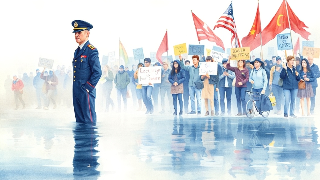 김용진 청장 사의 관련 논란과 반응 (watercolor 스타일)