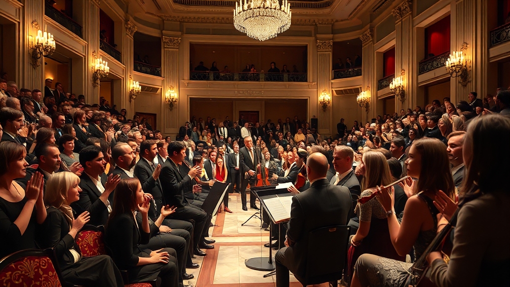 공연 시작 전후, 언제 박수칠까요? (realistic 스타일)