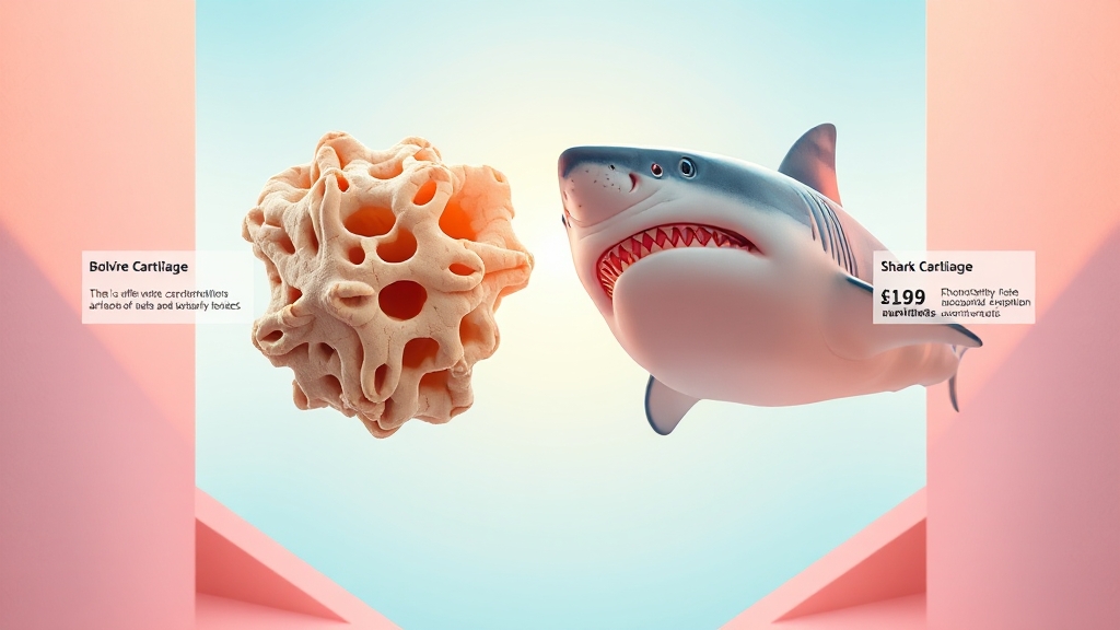소연골 vs 상어연골 (illustration 스타일)