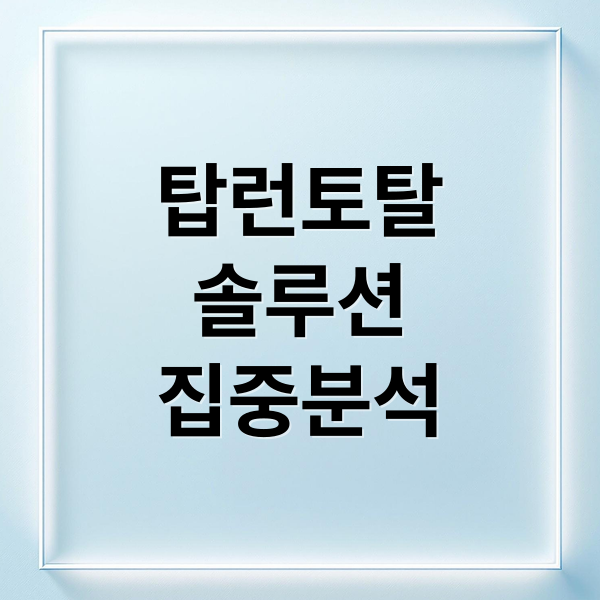 탑런토탈
솔루션
집중분석 (탑런토탈솔루션 주가 전망)