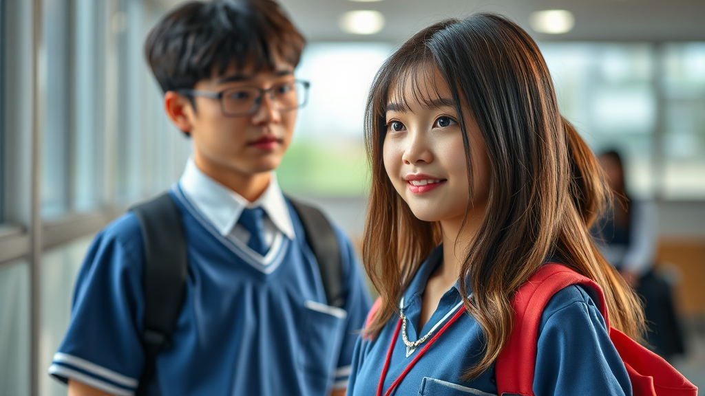 정부의 교복값 구조 개편 움직임 (realistic 스타일)