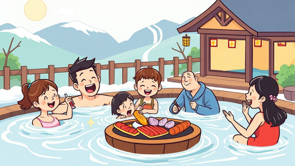 BEST 4 가족탕 숙소 비교 (cartoon 스타일)
