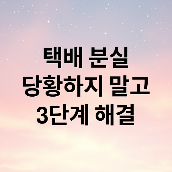 택배 분실
당황하지 말고
3단계 해결 (택배 분실 대처 절차)